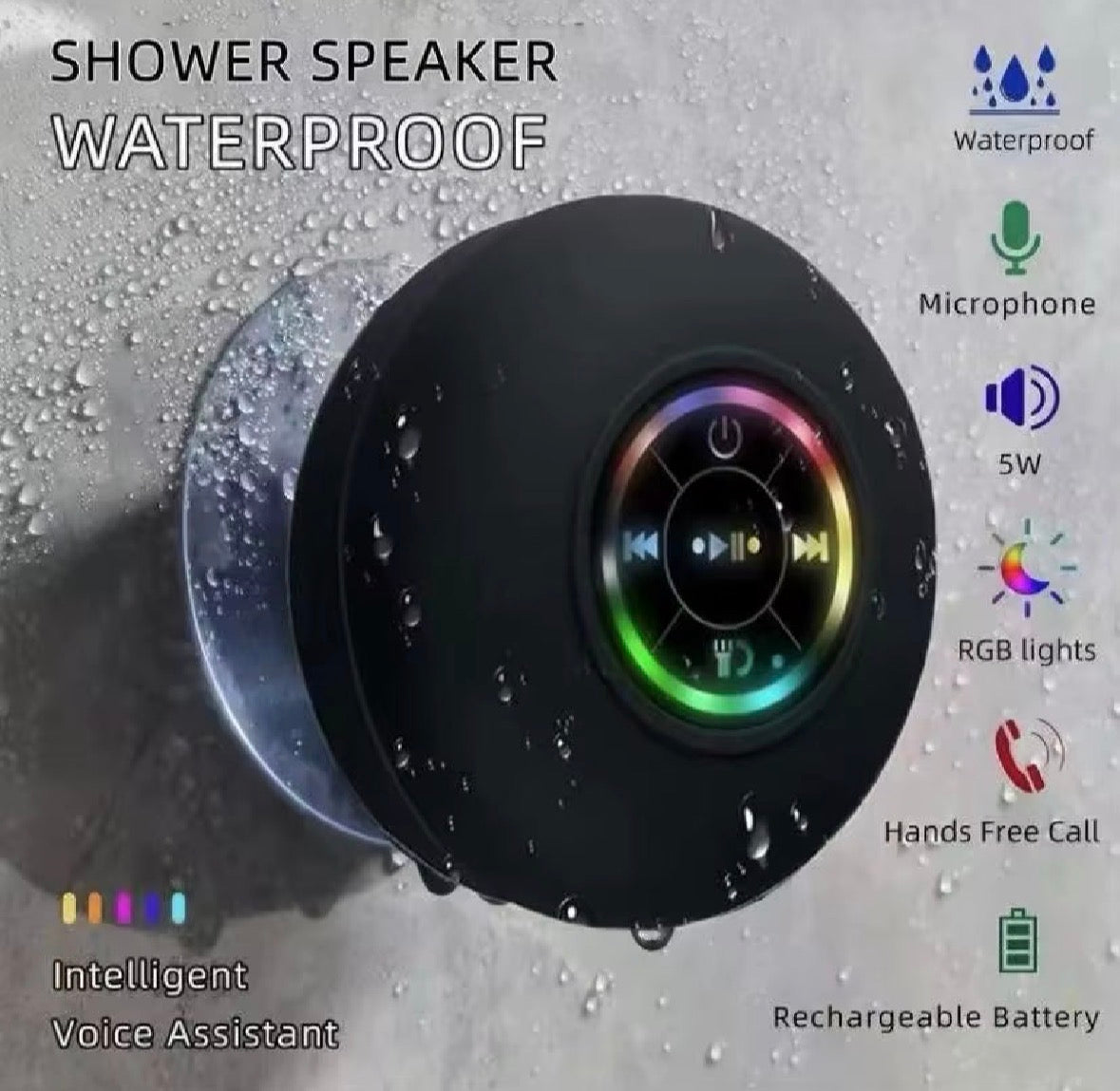 Aqua Beat Waterproof LED Bluetooth Speaker