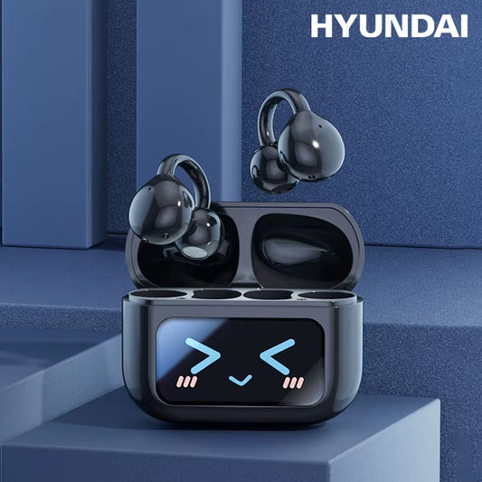 Choice  M100 ENC Ear Clip LED Digital Display Earphones Wireless Bluetooth Headphones Noise Cancelling Touch Control